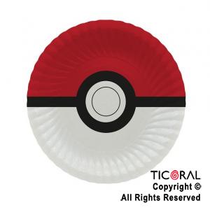POKEMON PLATO CHICO REDONDO X 8 UNIDADES